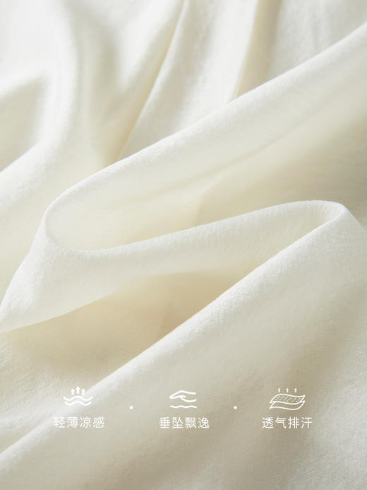 【专属特价】熙世界防晒衣薄纱外穿女夏季2025新款垂感薄透宽松落肩长袖衬衣 商品图4