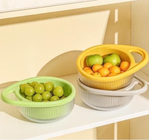 拼手速💥2个仅需💰9.9¥ 💜火爆来袭🔥超级无敌划算🥰 【多功能可提式双层沥水篮】 家居用品也有拥有了高级感～ 🌈 商品图2