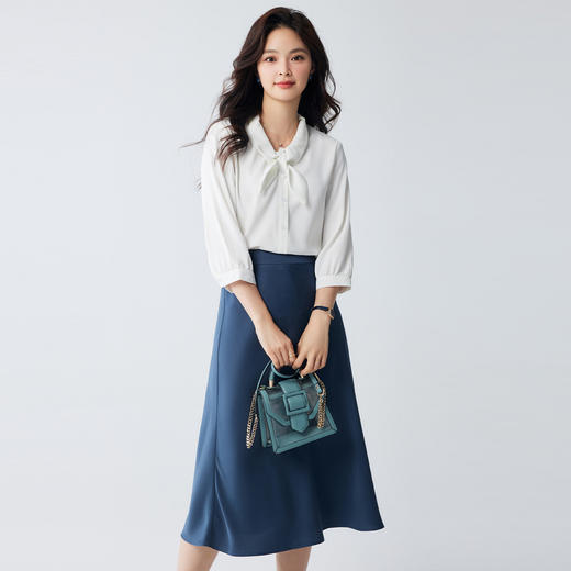 【兔耳朵领结】罗蒙春秋长袖衬衫女士休闲时尚七分袖衬衣 商品图6