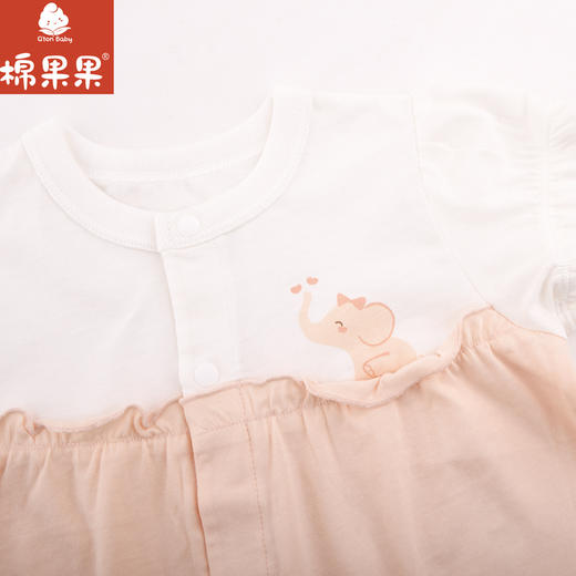 棉果果夏季新品5A抗菌纯棉女童对开连体衣M221722224378 商品图2