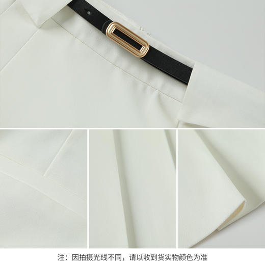 【商场同款】CJSJ415 “ 极简通勤半裙 ”  基础白色 可平衡其他单品的色彩 所搭配没有局限 简约Ａ型+对称捏褶设计 干练利落又具有女性柔美气质 面料有弹力穿着更舒适 商品图9