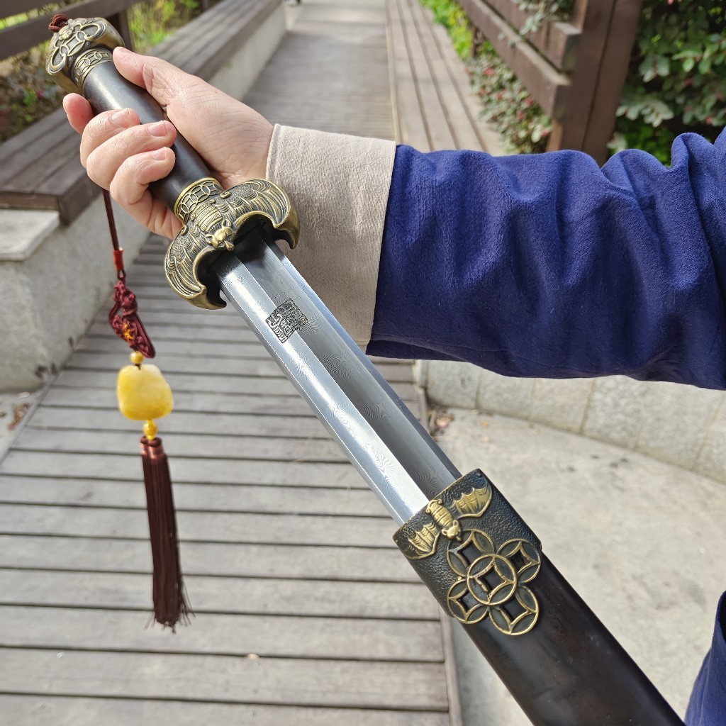 五福宝剑 百炼钢扭转纹 未开刃