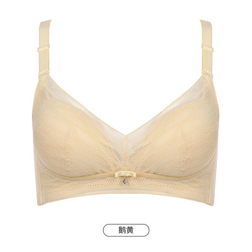 都市丽人聚拢升杯内衣女蕾丝文胸A杯适穿3/4杯加加厚常规内衣无钢圈三排扣YB45A1 商品图11