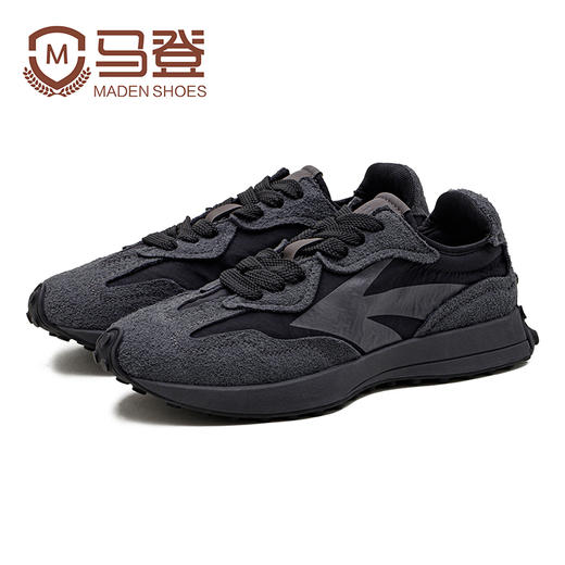 马登黑武士老爹鞋男春季新款黑色厚底运动休闲百搭潮鞋复古慢跑鞋 商品图8