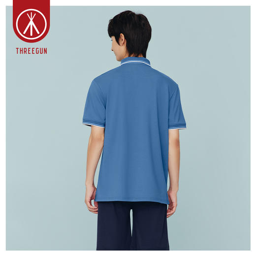 Threegun三枪 【丝光棉珠地】翻领短袖男士T恤上衣-10509A011 商品图8