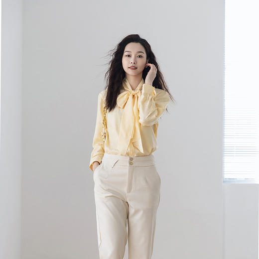 火桐hooton 链条提花飘带重磅真丝衬衫YT2049 商品图2