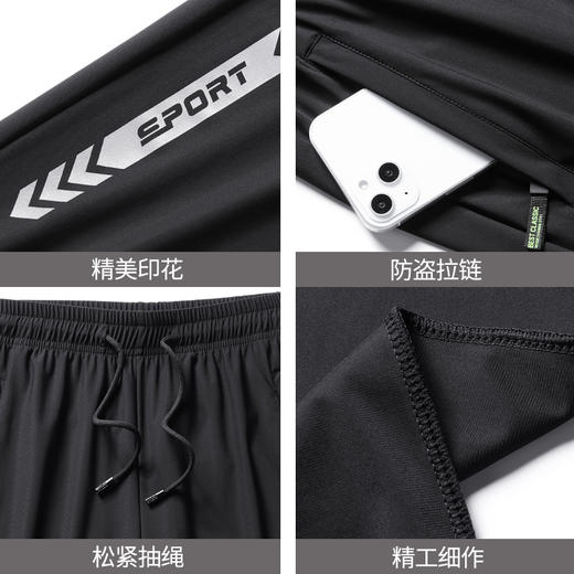 【冰丝速干】【DCS】大依优型大码冰丝裤松紧腰休闲运动裤直筒卫裤休闲裤加肥加大运动薄薄长裤胖子裤子夏季款 商品图3