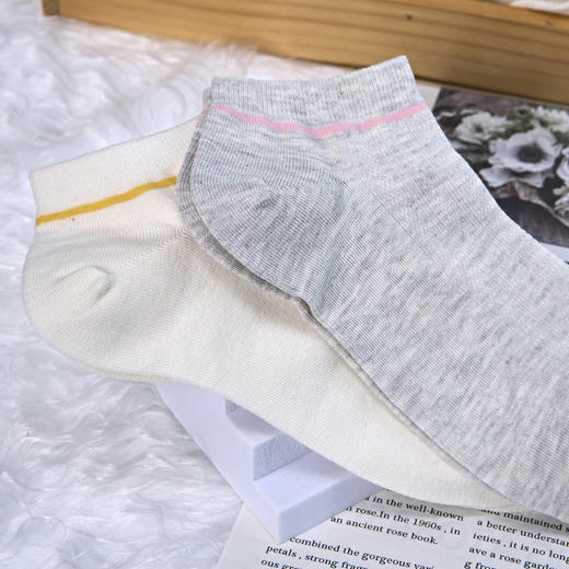 女士棉麻网面无辜精梳棉船袜[2412302] 商品图0