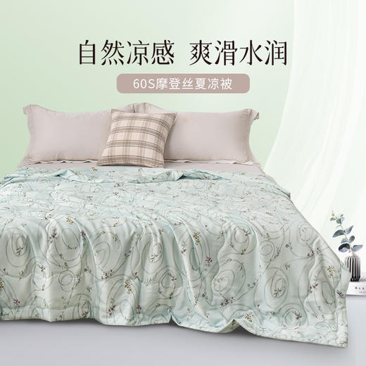 雅芳婷摩登丝夏凉被夏季空调被丝滑凉感可机洗天丝夏天薄被子60S 商品图0
