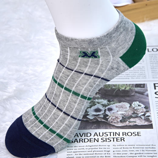 2024春夏新款男士条纹无骨精梳棉船袜[2411307] 商品图1