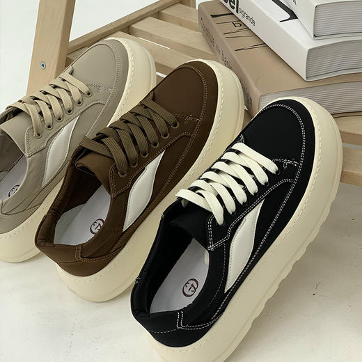 徐太浪时尚拼色流行男鞋布鞋春秋透气潮流百搭低帮系带男生休闲鞋 商品图3