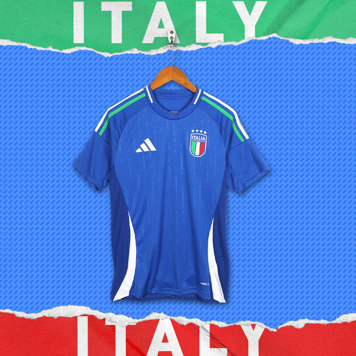 小李子ADIDAS阿迪达斯欧洲杯2024意大利队球迷版主场足球短袖球衣成人男IN0657 商品图1