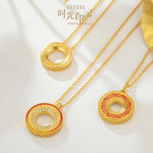 MEMORA诗普琳时光印记系列黄金项链麦穗足金钻石套链LN841001 商品图3