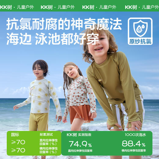KK树儿童泳衣原纱防晒男童女孩分体抗菌耐氯宝宝泳装2024新款童话小护盾泳衣 商品图4