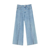 谜底开叉牛仔裤女2022夏季新款高腰显瘦阔腿微喇叭裤子222MK0515 商品缩略图4