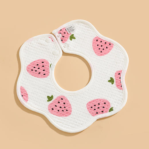 【5条装 拒绝污渍妈妈更省心！】A类 新生儿宝宝口水巾纯棉防水针织花瓣围嘴围兜双暗扣柔软吸水 商品图13