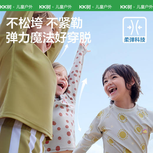 KK树儿童泳衣原纱防晒男童女孩分体抗菌耐氯宝宝泳装2024新款童话小护盾泳衣 商品图3