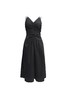 黑色V领褶皱显瘦吊带连衣裙 商品缩略图0