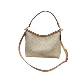 Coach Laurel单肩包carryall奶茶色老花2024新款