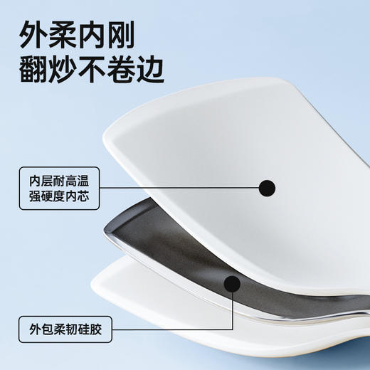 Grarey 格瑞亚 硅胶三件套 饭勺锅铲汤勺 榉木手柄 食品级可接触材质 商品图8