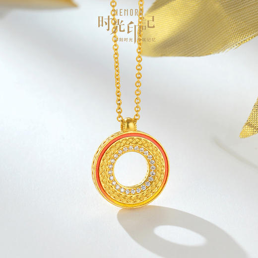 MEMORA诗普琳时光印记系列黄金项链麦穗足金钻石套链LN841001 商品图2