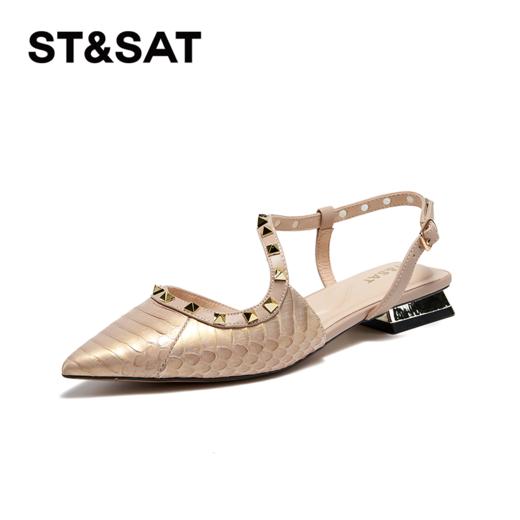 星期六时尚蛇纹铆钉中后空单鞋SSC1114075 商品图6