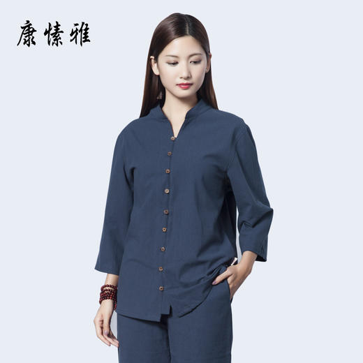 康愫雅新款亚麻瑜伽服套装禅修居士太极服健身套装女 商品图1