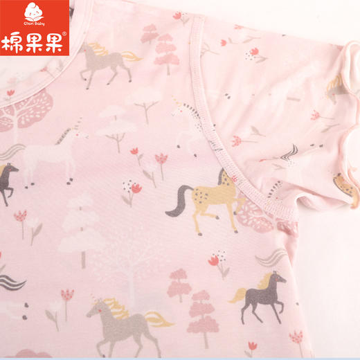 棉果果夏季新品5A抗菌女童80-130码莫代尔长款套头T恤M221140424329 商品图1