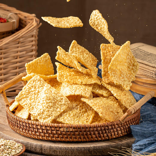 健康美味！【苦荞片锅巴】片片金黄诱人 浓浓蟹香味 咸香酥脆 越嚼越香 游戏/追剧/办公室必备宝藏小零食~ 商品图3