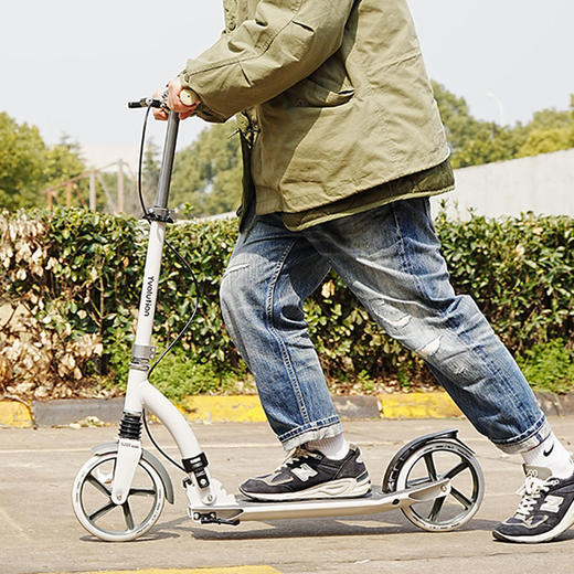 菲乐骑 复古两轮滑板车代步车减震手刹可折叠滑轮车 商品图0