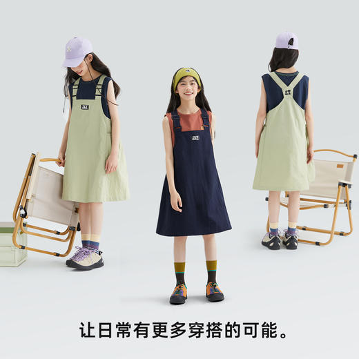 森林棠24夏款儿童女轻量机能工装背带裙41132405 商品图2