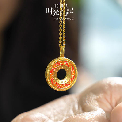 【按克计价黄金2】MEMORA诗普琳时光印记系列黄金项链双面佩戴足金钻石套链GN231901 商品图7