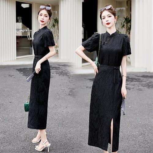 【预订·最迟6天发货】新中式连衣裙2024夏季新款气质高端两件套改良旗袍半身裙套装裙女 商品图1