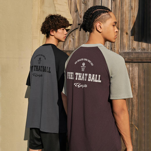 有志者UZIS 夏季运动短袖男速干网眼篮球跑步训练美式撞色T恤幻尘 商品图1