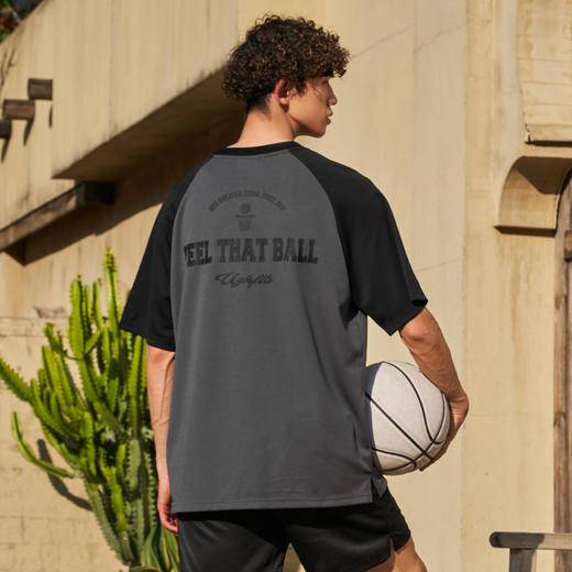 有志者UZIS 夏季运动短袖男速干网眼篮球跑步训练美式撞色T恤幻尘 商品图3