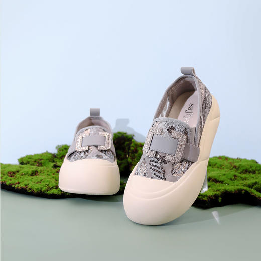 Safiya/索菲娅2024春夏网面蕾丝百搭厚底懒人一脚蹬休闲鞋渔夫鞋 SF41111425 商品图7