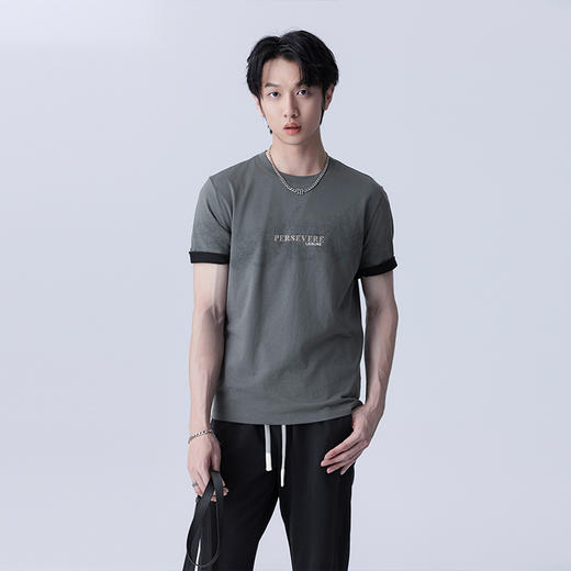 【断码清仓】HX 夏季圆领短袖T恤S102423015101/02 商品图0