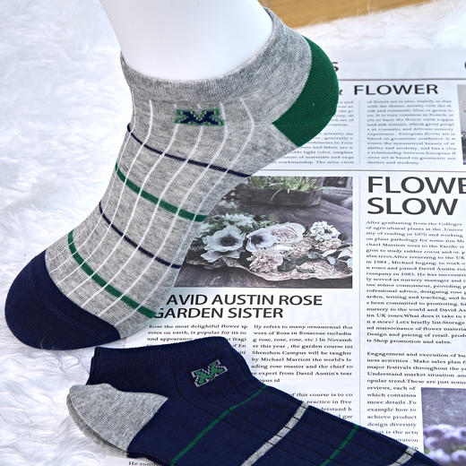 2024春夏新款男士条纹无骨精梳棉船袜[2411307] 商品图0