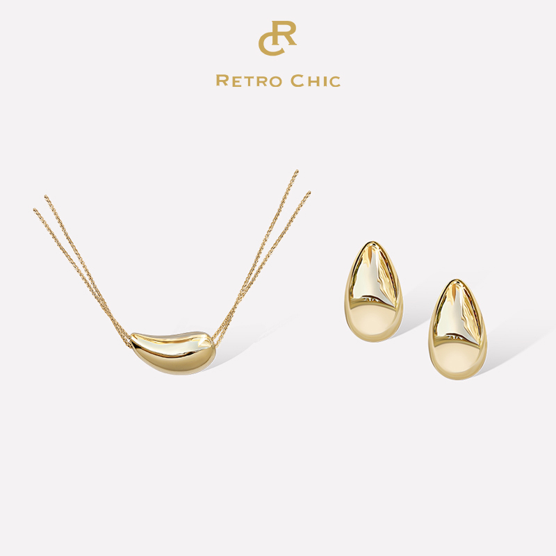 【赵丽颖&佟丽娅&曾黎&刘忻同款】Drop水滴系列 | 金色小水滴耳环&项链套装