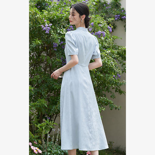 新中式国风盘扣改良旗袍女春夏季温婉大方收腰A摆连衣裙V1140945 商品图4