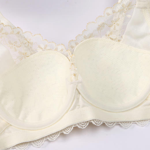 都市丽人聚拢升杯内衣女蕾丝文胸B杯适穿3/4杯超薄款速干常规内衣软钢圈三排扣YB42A6 商品图8