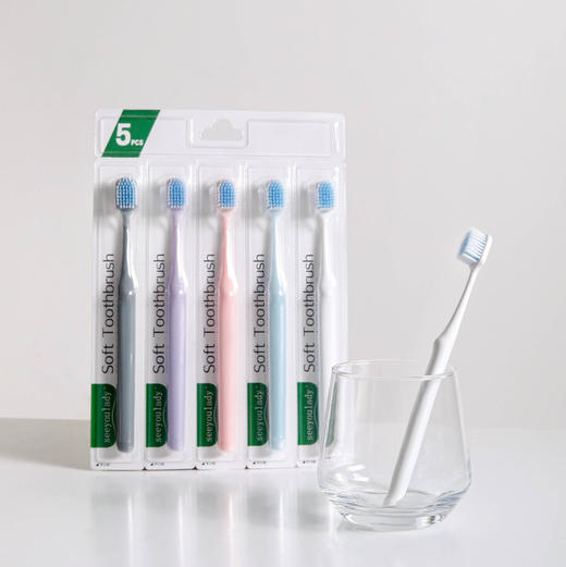 成人护龈宽头洁净柔护高密软毛牙刷（5支✖️4组） 商品图3