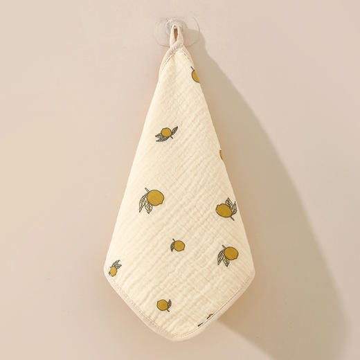 【5条装！加倍吸水柔和亲肤】婴儿口水巾4层绉布纯棉小方巾宝宝洗澡洗漱巾可挂式儿童洗脸毛巾 商品图11