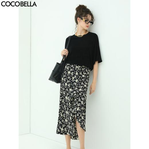 【有赞】COCOBELLA设计感抽褶碎花半身裙女遮胯半裙裹身裙筒裙HS513 商品图0