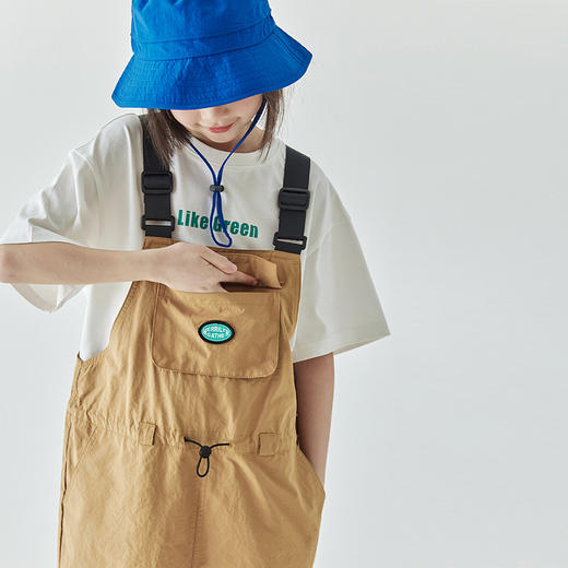 棵初夏季新品女童可调节休闲工装背带裤百搭亲子款直筒背带短款 商品图2