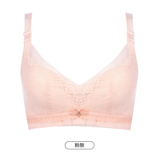 都市丽人凉感小凉风内衣女蕾丝文胸BC杯适穿3/4杯薄款树脂胶圈四排扣YB42B1 商品图12