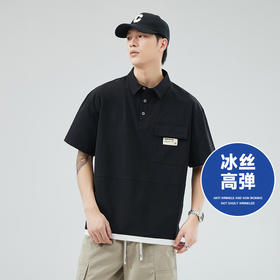 【冰丝弹力】【新款DYY】大依优型大码男装短袖Polo衫翻领加肥加大休闲肥佬男上衣夏季半袖胖子潮款