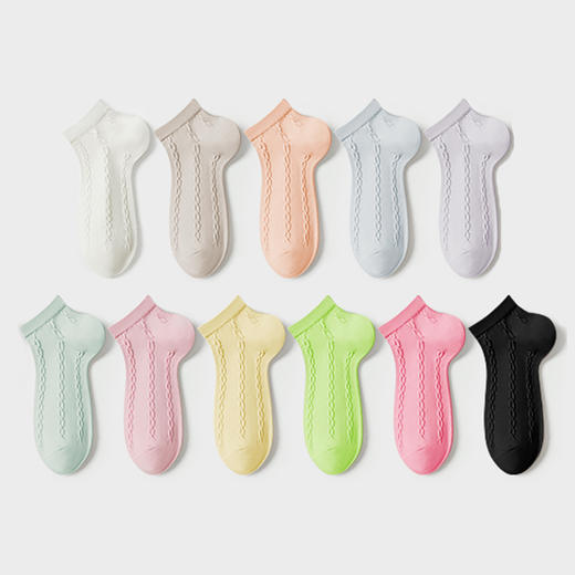 都市丽人简约系列船袜女高含棉袜子中厚船袜LC4DA5 商品图1