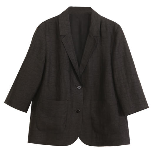 玳莎轻奢非遗香云纱宽松西装女2024年夏季新款龟裂纹中式通勤外套  EB37302 商品图4