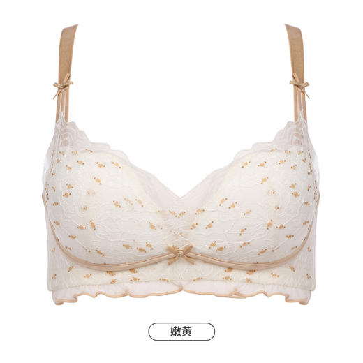 都市丽人少女三步优选少女内衣内衣女蕾丝文胸B杯适穿3/4杯薄款无钢圈三排扣BB42F4 商品图11
